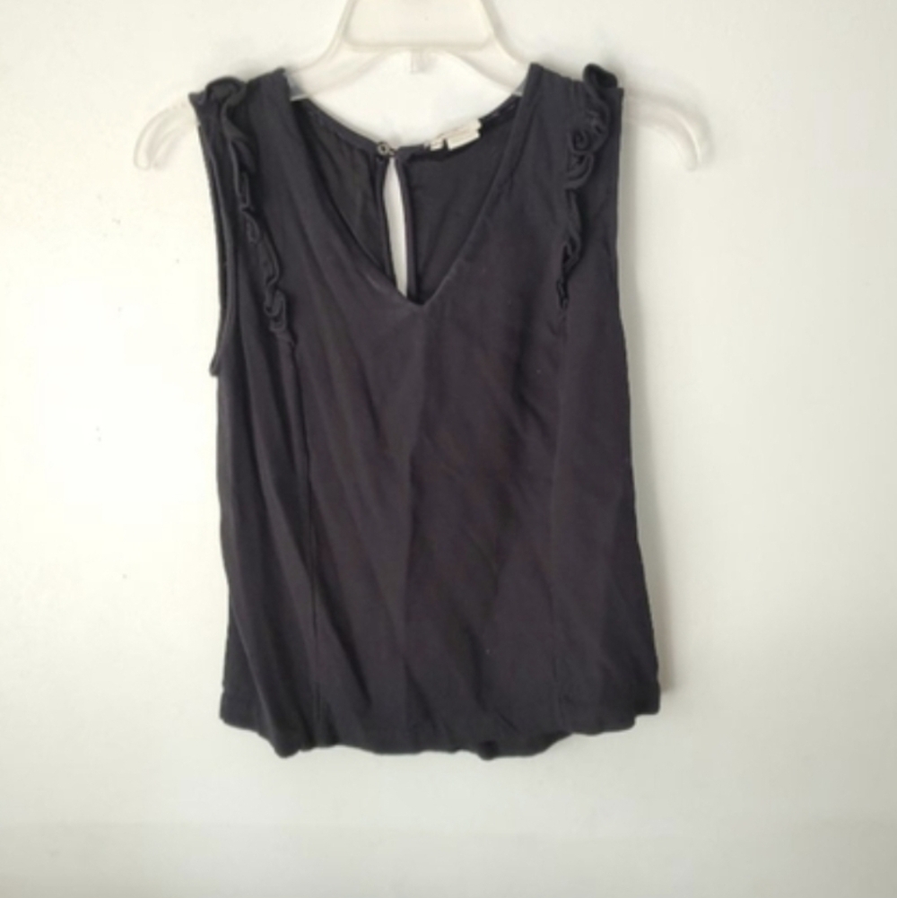 Women's Kate Spade New York Black Ruffle Sleeve Tank Top Size 6